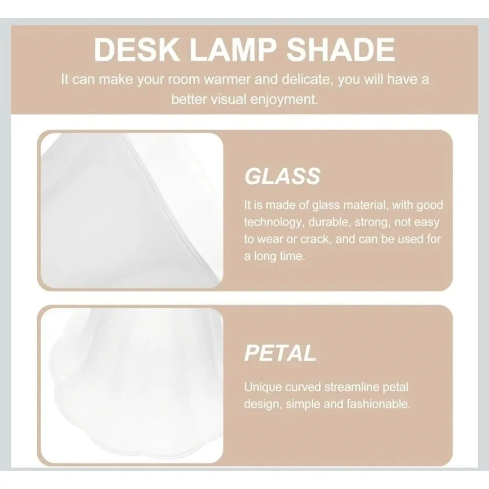 Veemoon E27 Vintage Glass Lampshade Small White Frosted Glass Lampshade European